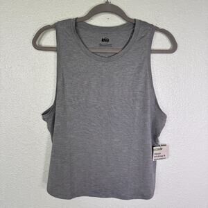 REI Active Pursuits Tank Top Womens Large Activewear Tee Shirt Outdoor Grey UPF
